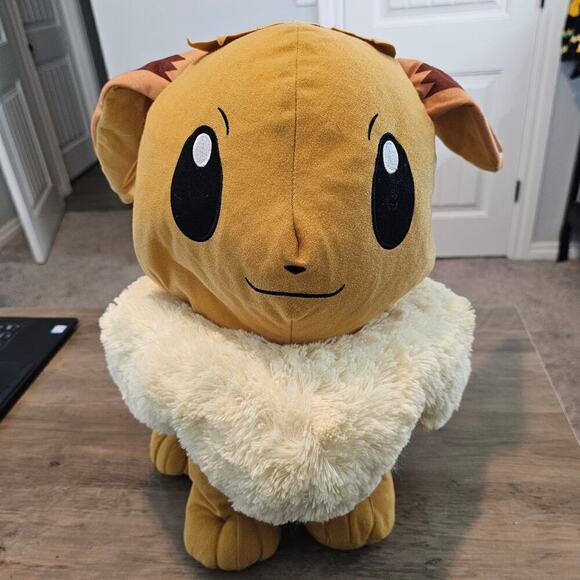 Pokemon Eevee Plush Squishy Toy 20" Toy Factory Large Stuffed Animal Nintendo - Picture 3 of 13